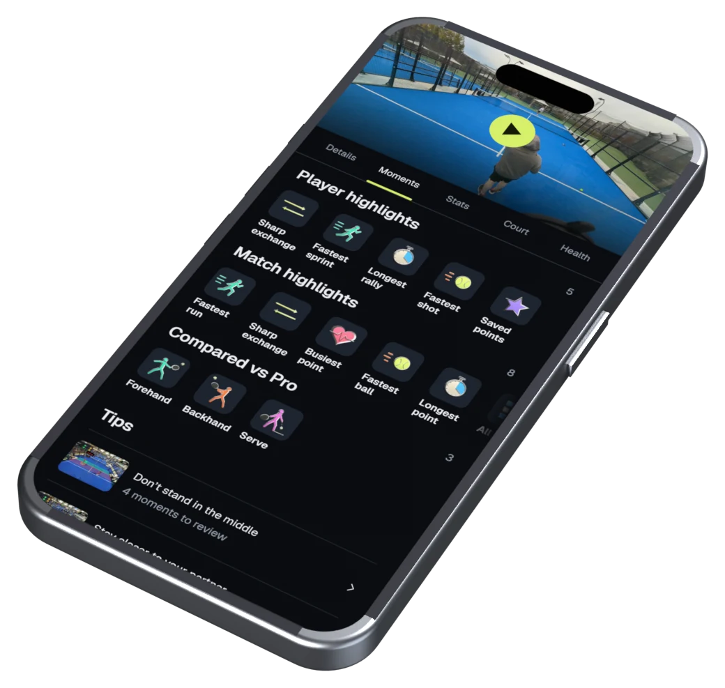 Trophy's Moments tab: player and match highlights